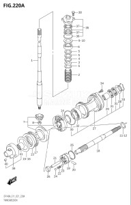 11503Z-040001 (2020) 115hp E11 E40-Gen. Export 1-and 2 (DF115AZ) DF115AZ drawing TRANSMISSION (DF100AT,DF115AST)