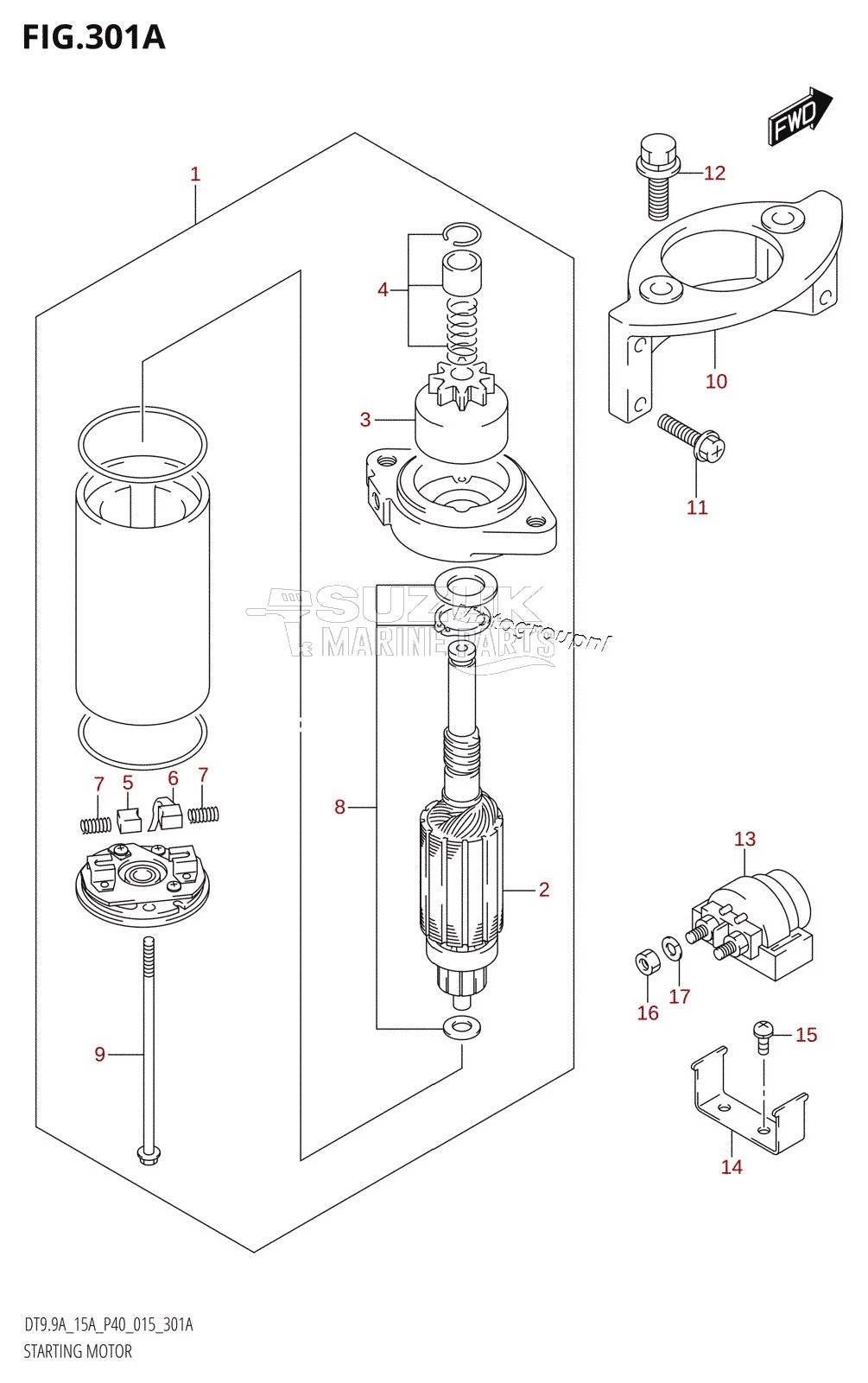 STARTING MOTOR (DT15A:P40)