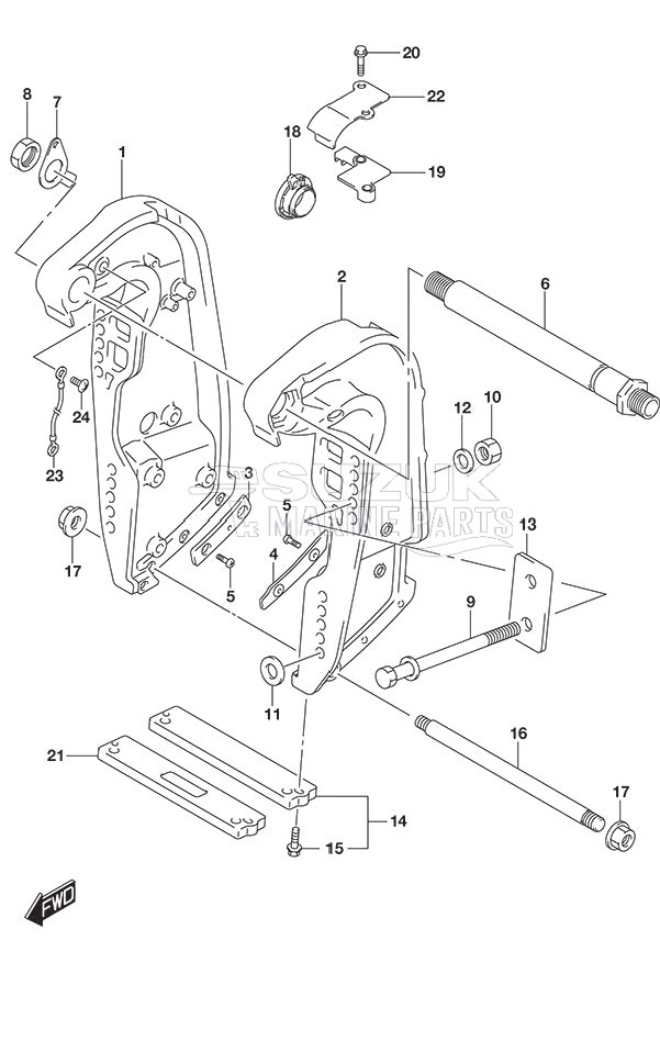 Clamp Bracket w/Transom (X) & (XX)