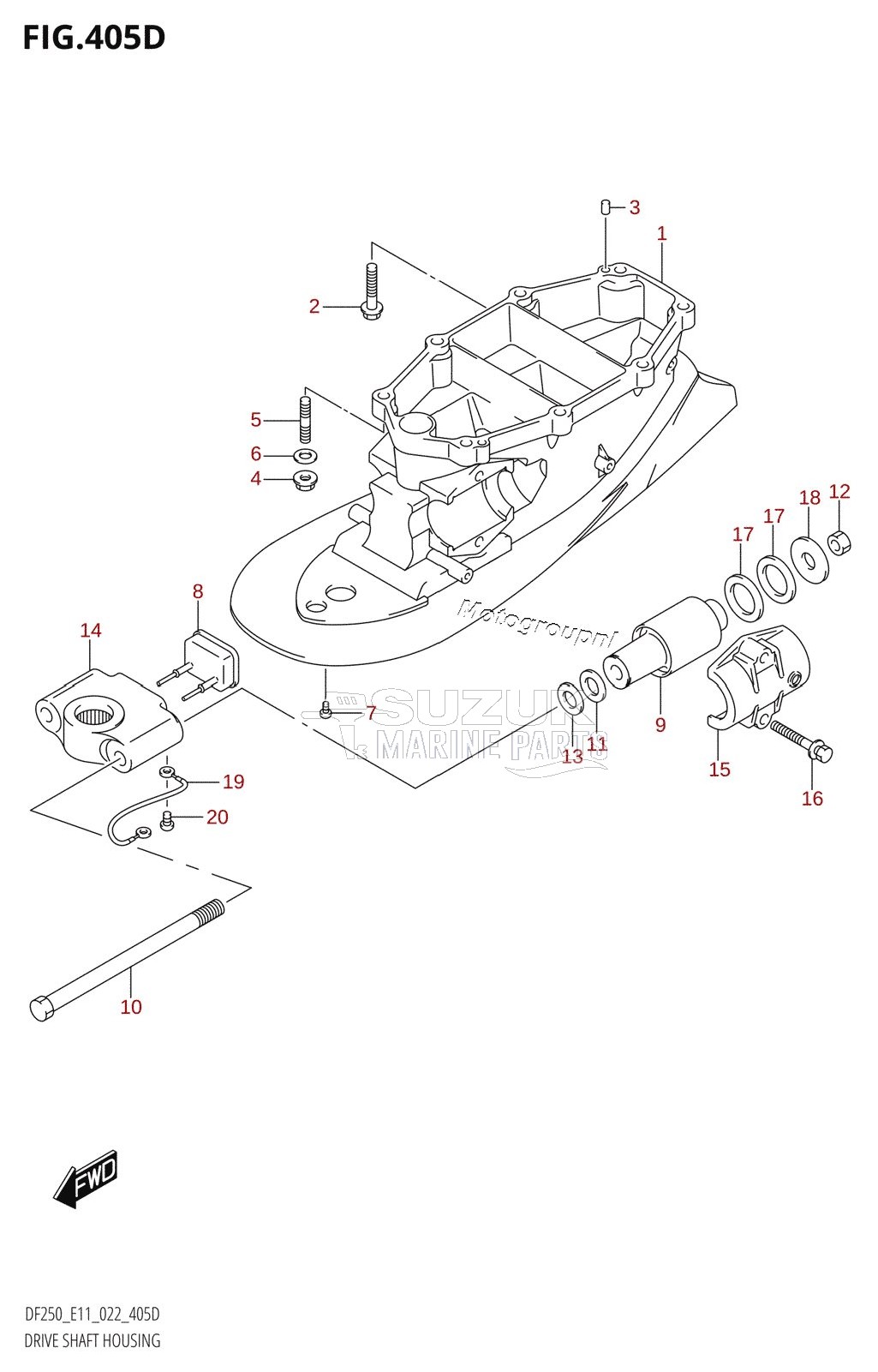 DRIVE SHAFT HOUSING (DF250ST:L-TRANSOM)