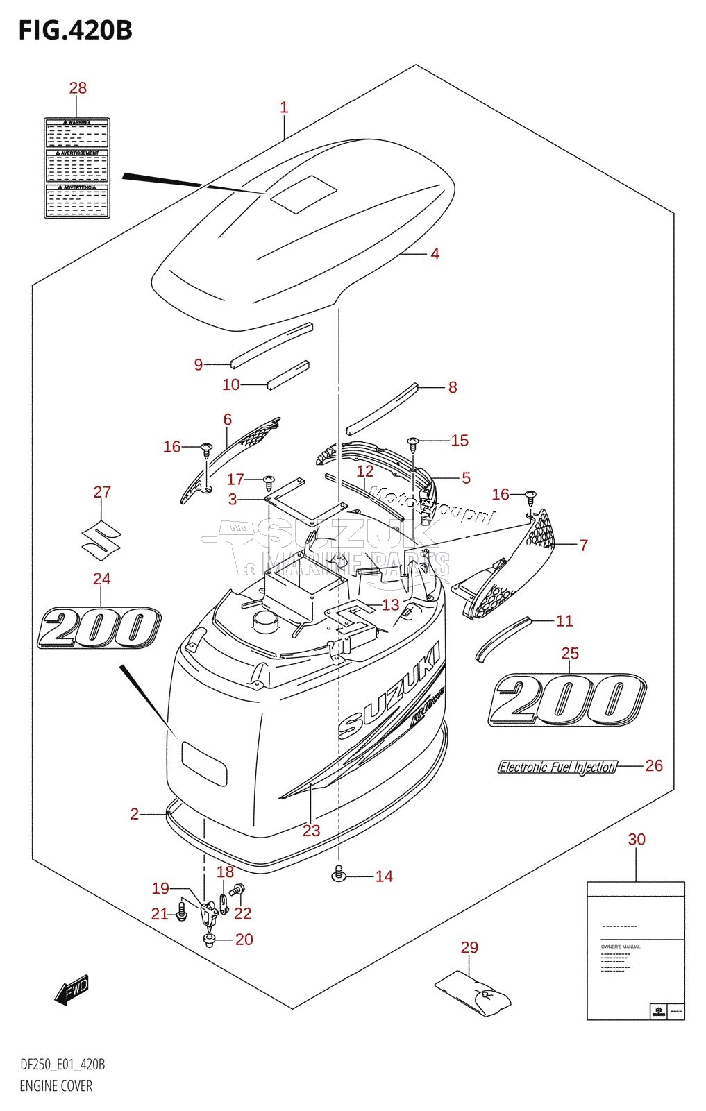 ENGINE COVER ((DF200T,DF200Z,DF200WT,DF200WZ):(K10,011))