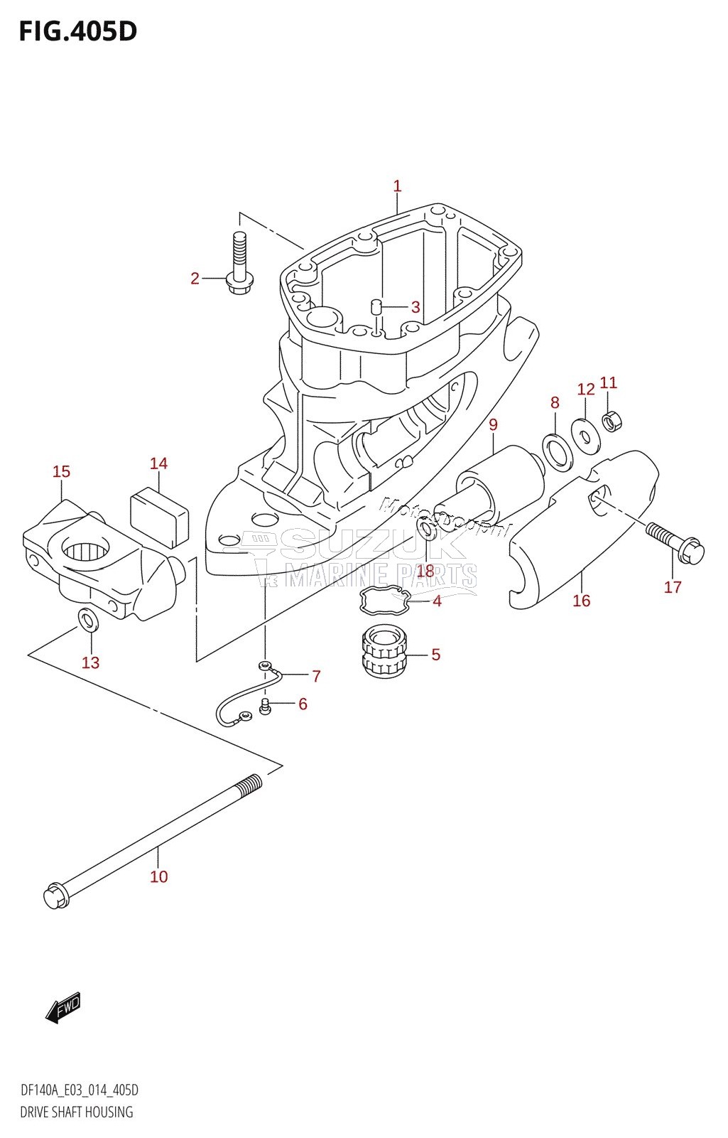 DRIVE SHAFT HOUSING (DF140AT:E03)