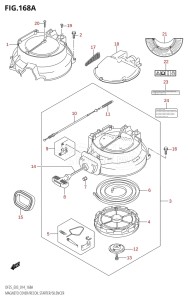 DF25 From 02503F-410001 (E03)  2014 drawing MAGNETO COVER /​ RECOIL STARTER /​ SILENCER (DF25:E03)