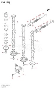 DF225Z From 22503Z-410001 (E01 E40)  2014 drawing CAMSHAFT (DF250T:E01)