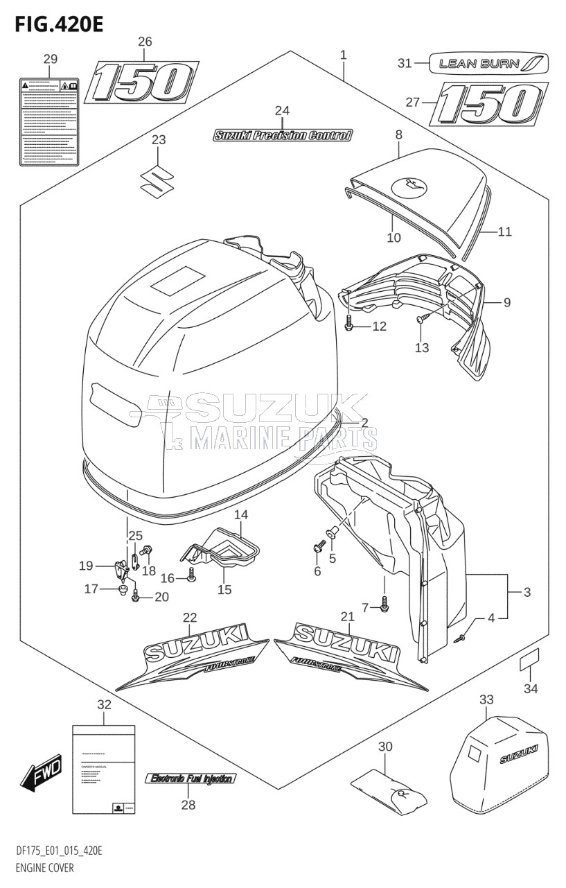 ENGINE COVER (DF150TG:E01,DF150ZG:E01)