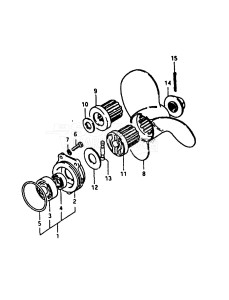 DT16 From 1602-200001 ()  1982 drawing PROPELLER 2 (BEHIND WATER EXHAUST)