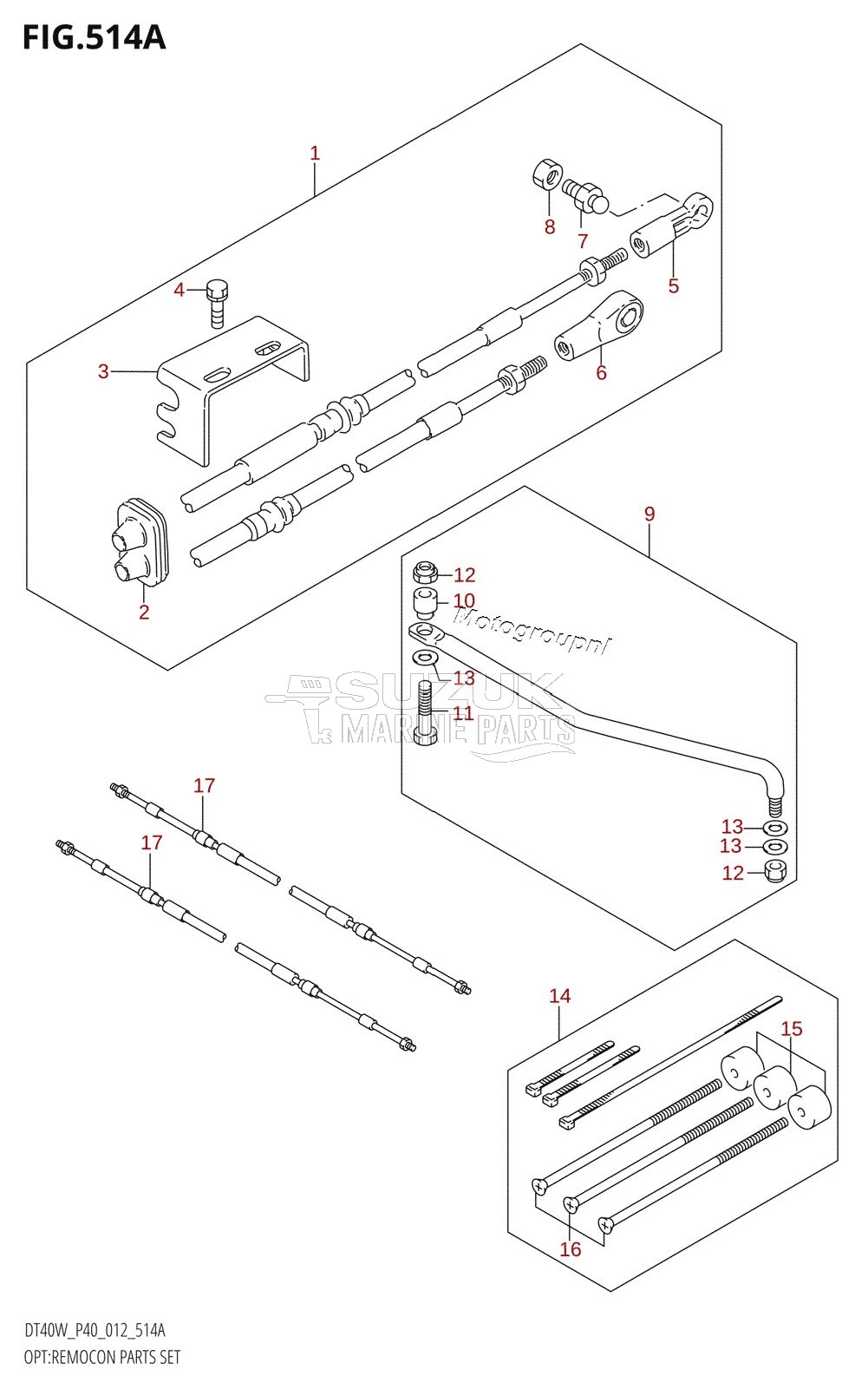 OPT:REMOCON PARTS SET (DT40W:P40)