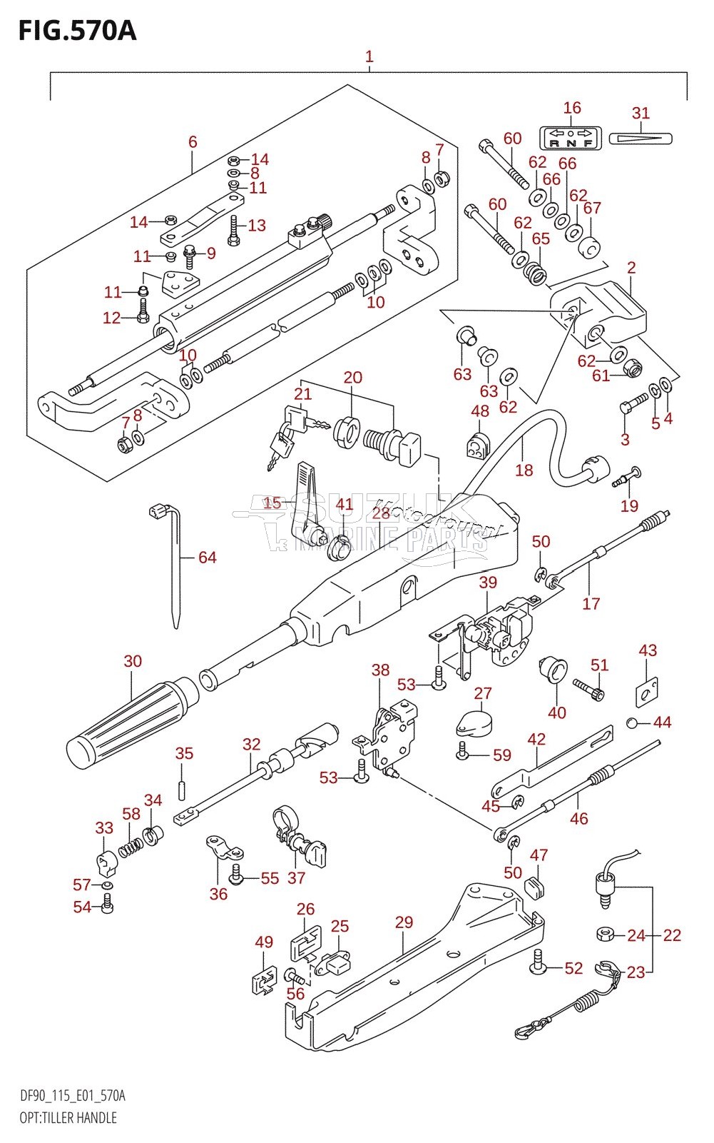 OPT:TILLER HANDLE (K1,K2,K3)