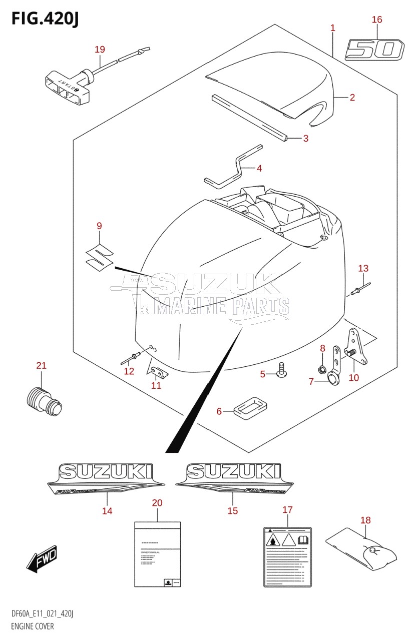 ENGINE COVER (DF50A:E11:021)