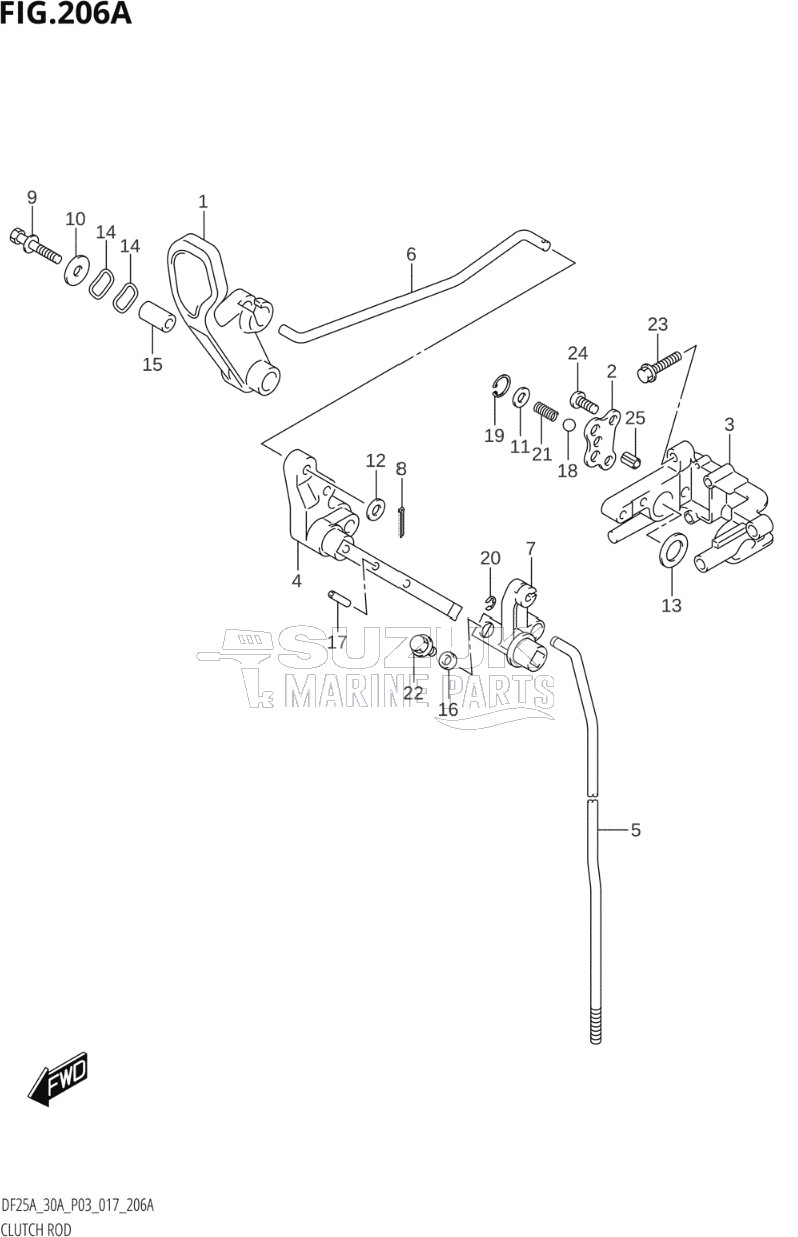 CLUTCH ROD (DF25A:P03)