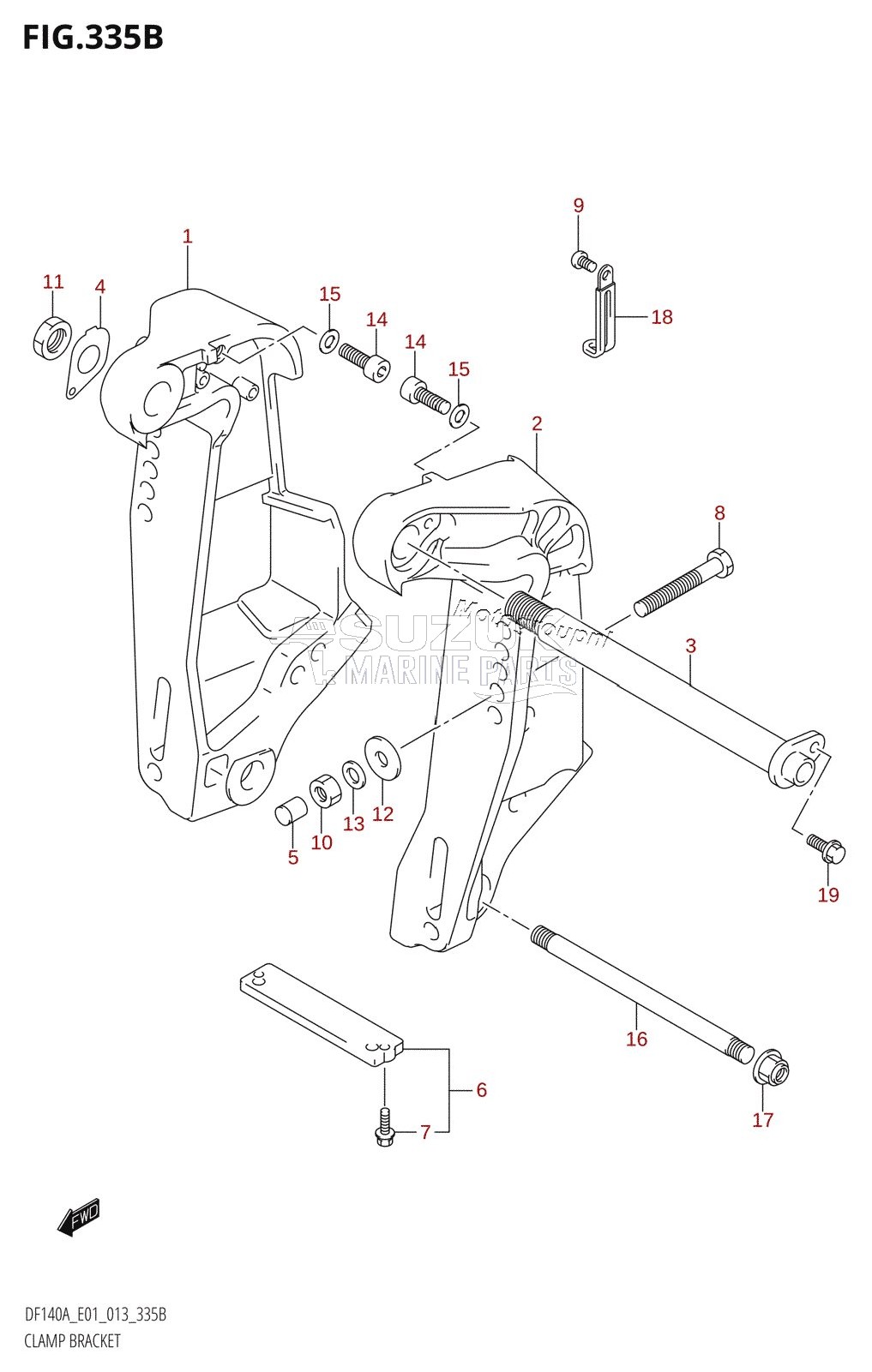 CLAMP BRACKET (DF140AT:E40)