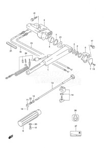 DF 25 V-Twin drawing Tiller Handle Gas Assist Tilt