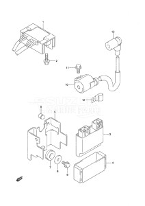 Outboard DF 25 V-Twin drawing Rectifier/Ignition Coil Non-Remote Control