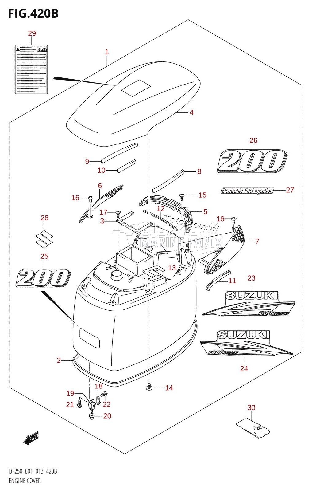 ENGINE COVER (DF200T:E40)