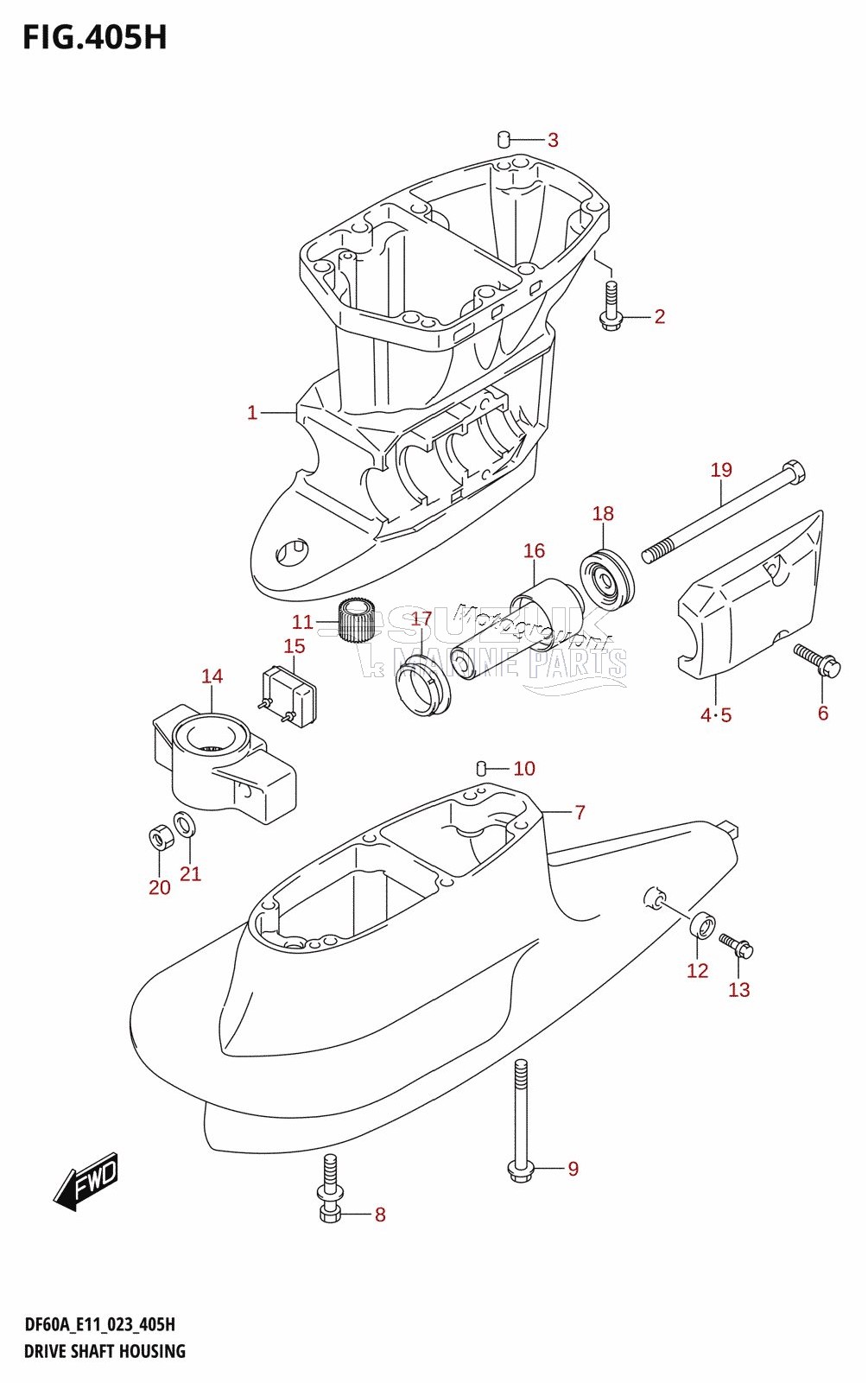 DRIVE SHAFT HOUSING (DF60AVT:(E01,E11),(DF60AVT,DF60AVTH):E40)