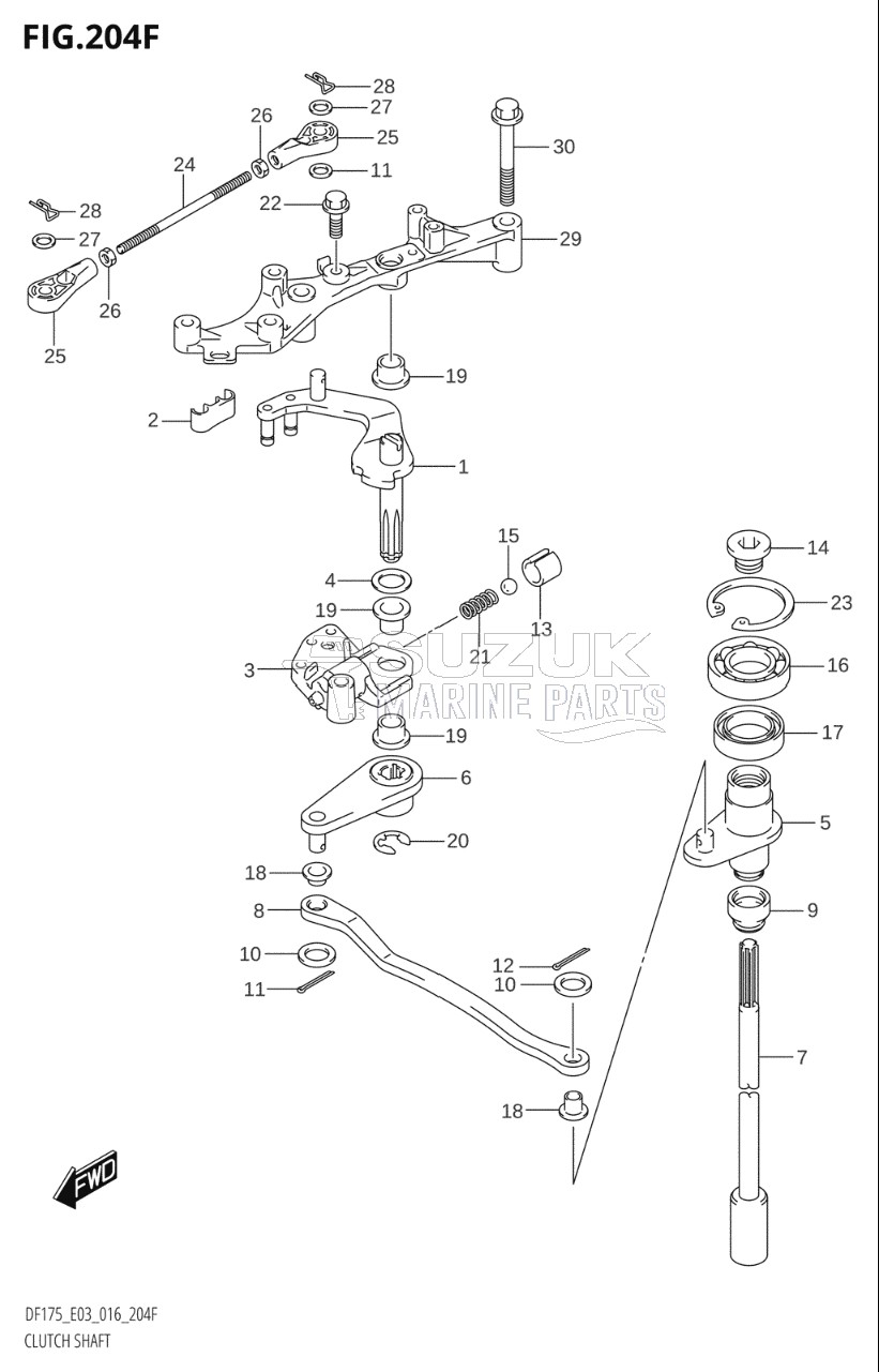 CLUTCH SHAFT (DF175TG:E03)