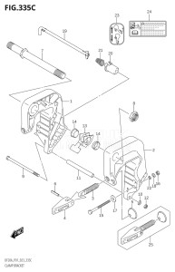 02002F-040001 (2020) 20hp E01 P01 P40-Gen. Export 1 (DF20A   DF20A    DF20AR   DF20AR    DF20AT   DF20AT    DF20ATH   DF20ATH) DF20A drawing CLAMP BRACKET (DF9.9BR,DF15AR,DF20AR)