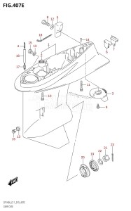 DF100A From 10003F-910001 (E11)  2019 drawing GEAR CASE (DF115AZ:E40,DF140AZ:E40)