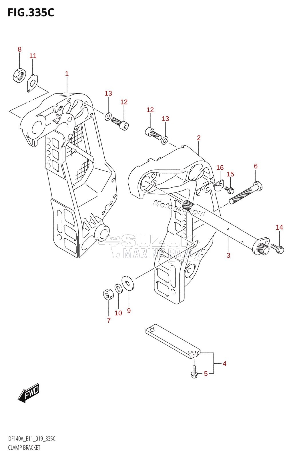 CLAMP BRACKET (DF115AT:E40,DF115AZ:E40)