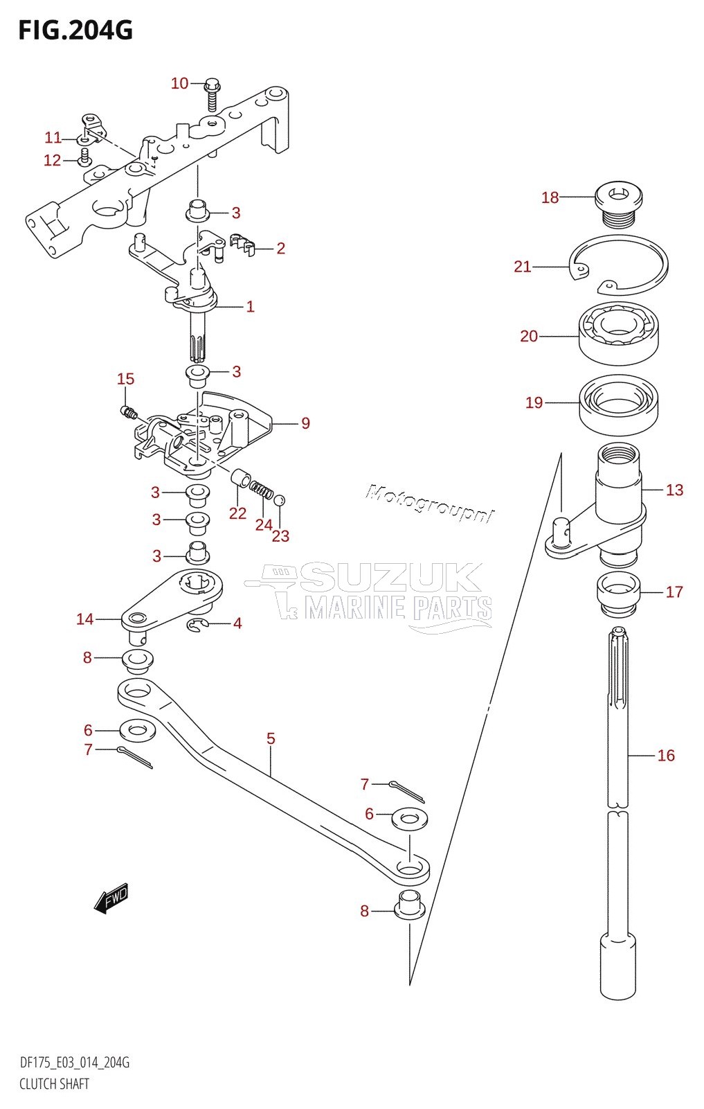 CLUTCH SHAFT (DF175Z:E03)