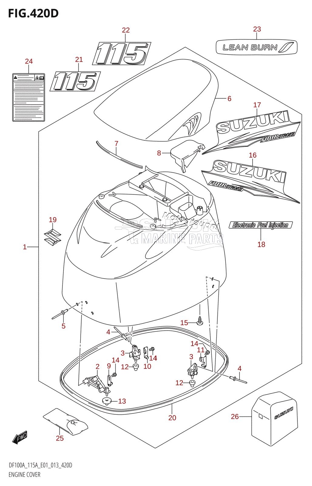 ENGINE COVER (DF115AT:E40)