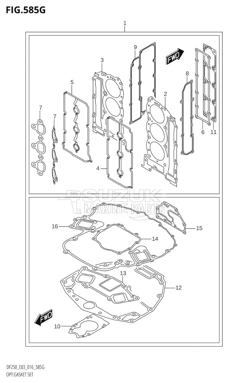 OPT:GASKET SET (DF250ST:E03)