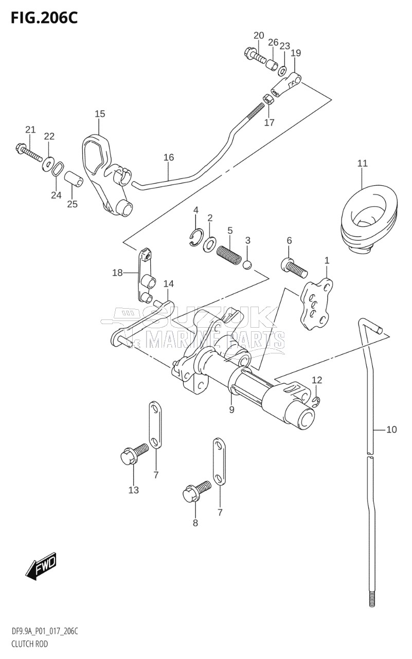 CLUTCH ROD (DF9.9A:P01)