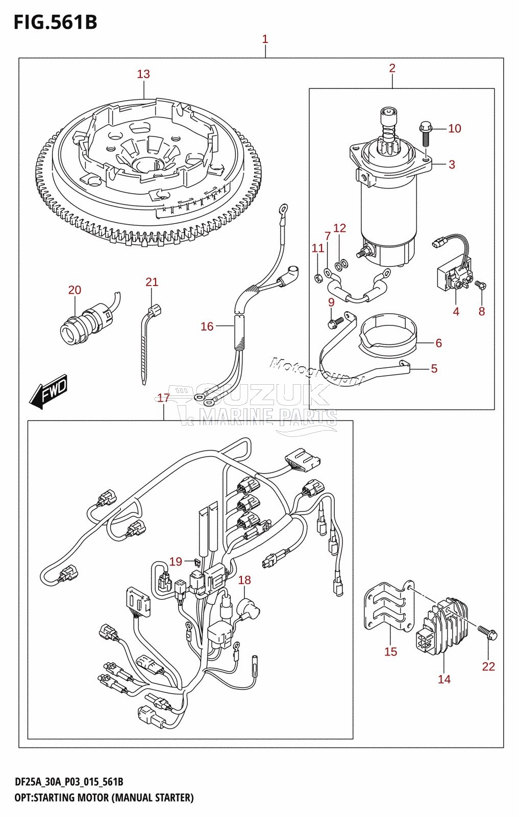 OPT:STARTING MOTOR (MANUAL STARTER) (DF25AQ:P03:M-STARTER)