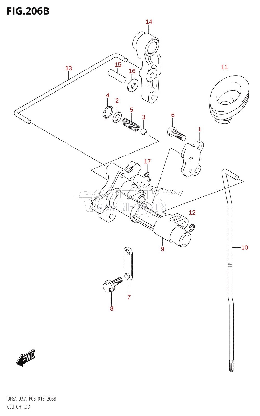 CLUTCH ROD (DF8AR:P03)