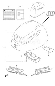 Outboard DF 9.9A drawing Engine Cover