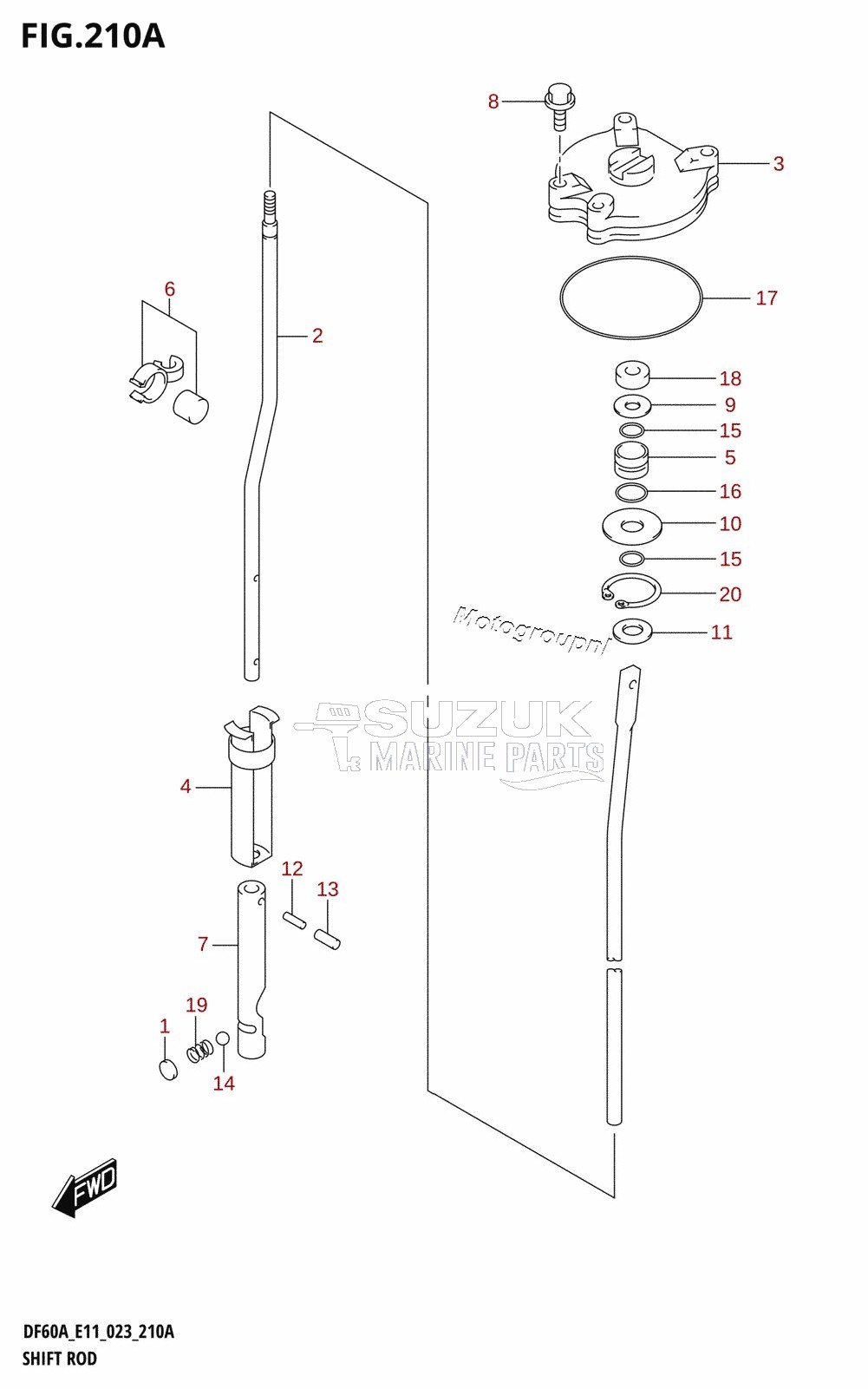 SHIFT ROD (DF50AVT,DF50AVTH,DF60AVT,DF40ASVT,DF60AVTH)