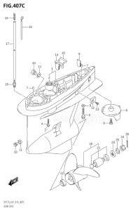 17502Z-510001 (2005) 175hp E01 E40-Gen. Export 1 - Costa Rica (DF175ZG  DF175ZG) DF175ZG drawing GEAR CASE (DF150TG:E01)