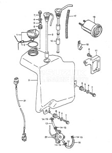 Outboard DT 65 drawing Oil Tank (1988 to 1994)