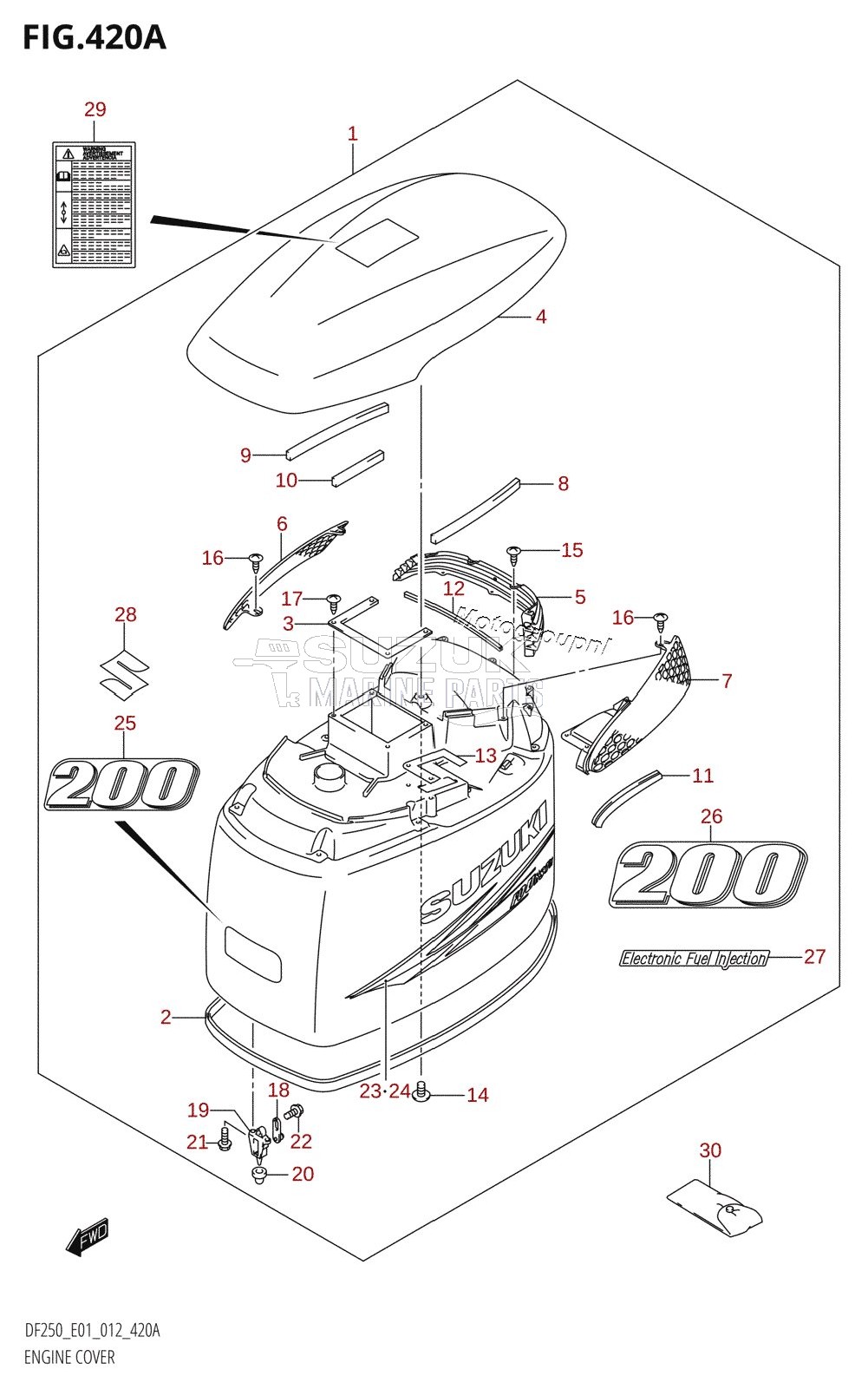 ENGINE COVER (DF200T:E01)