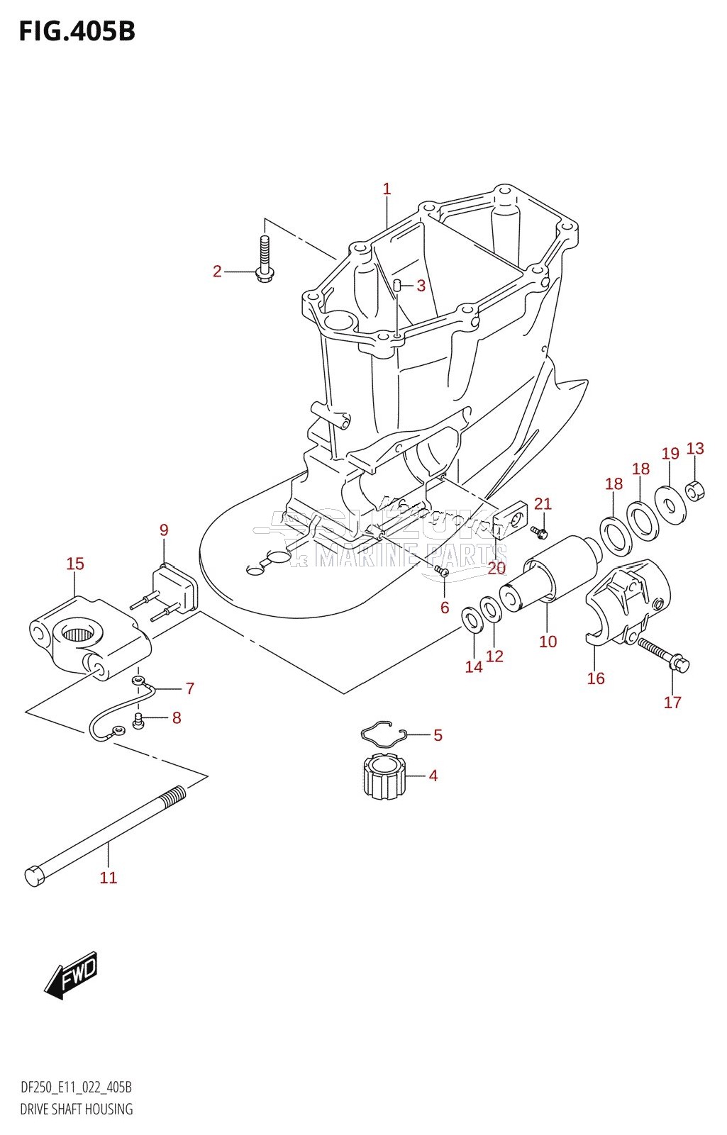 DRIVE SHAFT HOUSING ((DF250T,DF250Z,DF225T,DF225Z,DF200T,DF200Z):X-TRANSOM)