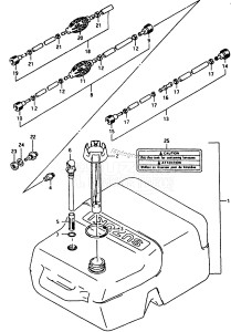 DT40 From 04003K-131001 ()  1991 drawing FUEL TANK (PLASTIC /​ 25L)