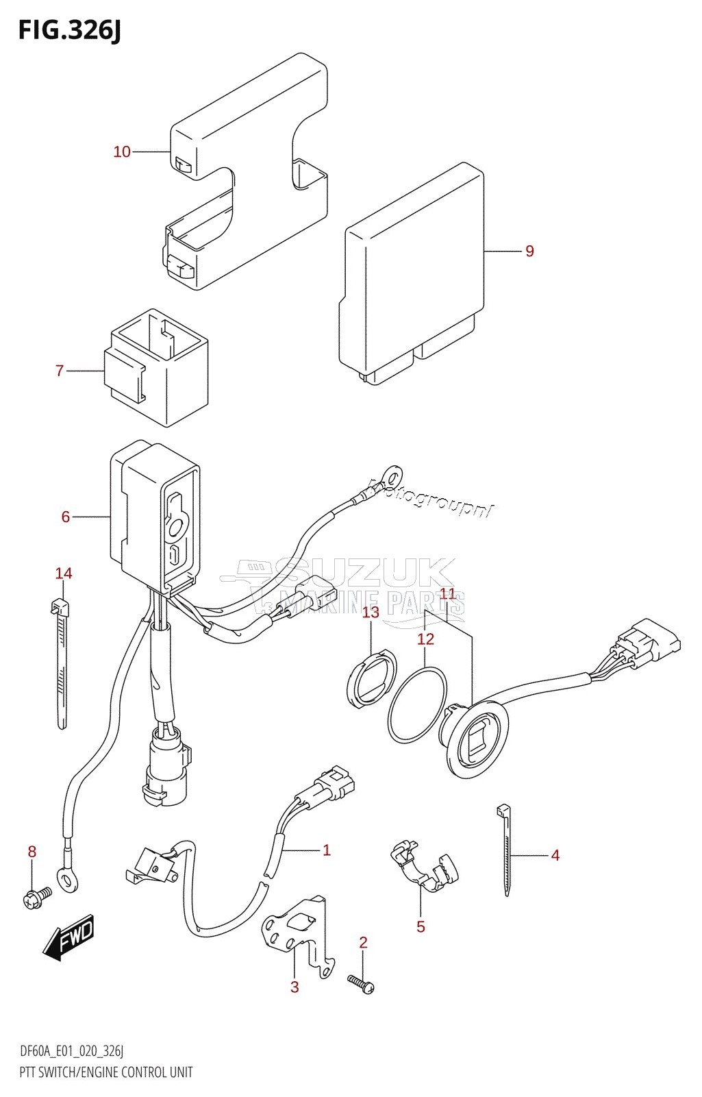 PTT SWITCH /​ ENGINE CONTROL UNIT (DF60AVT:E01)