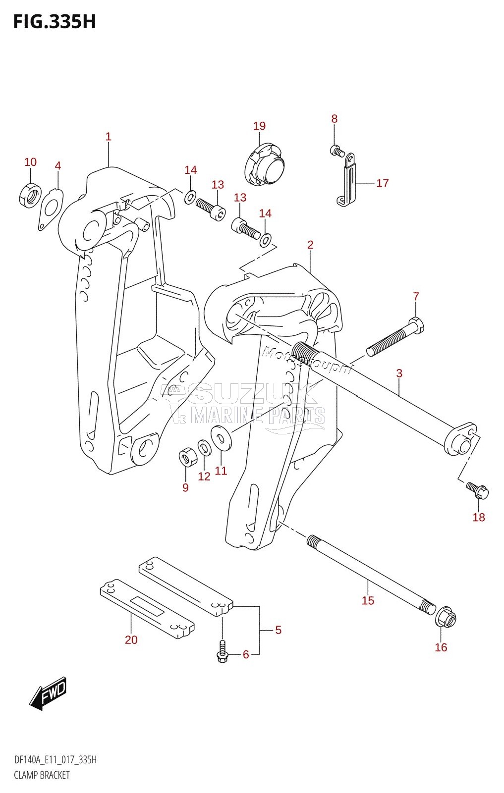 CLAMP BRACKET (DF140AZ:E11)