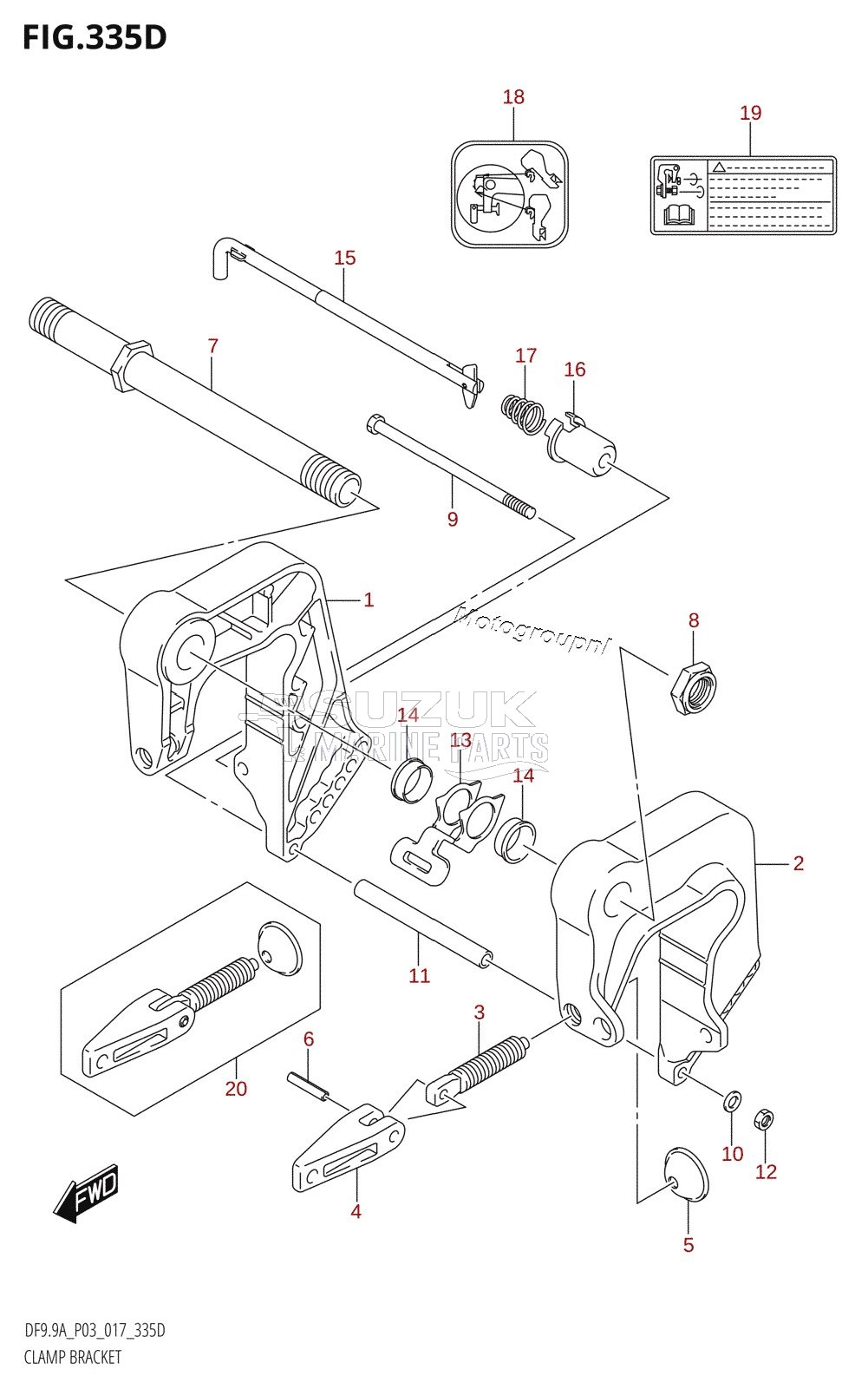 CLAMP BRACKET (DF9.9AR:P03)