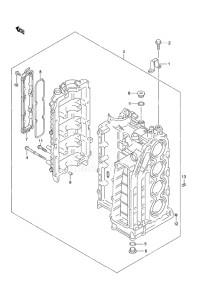 Outboard DF 140A drawing Cylinder Block