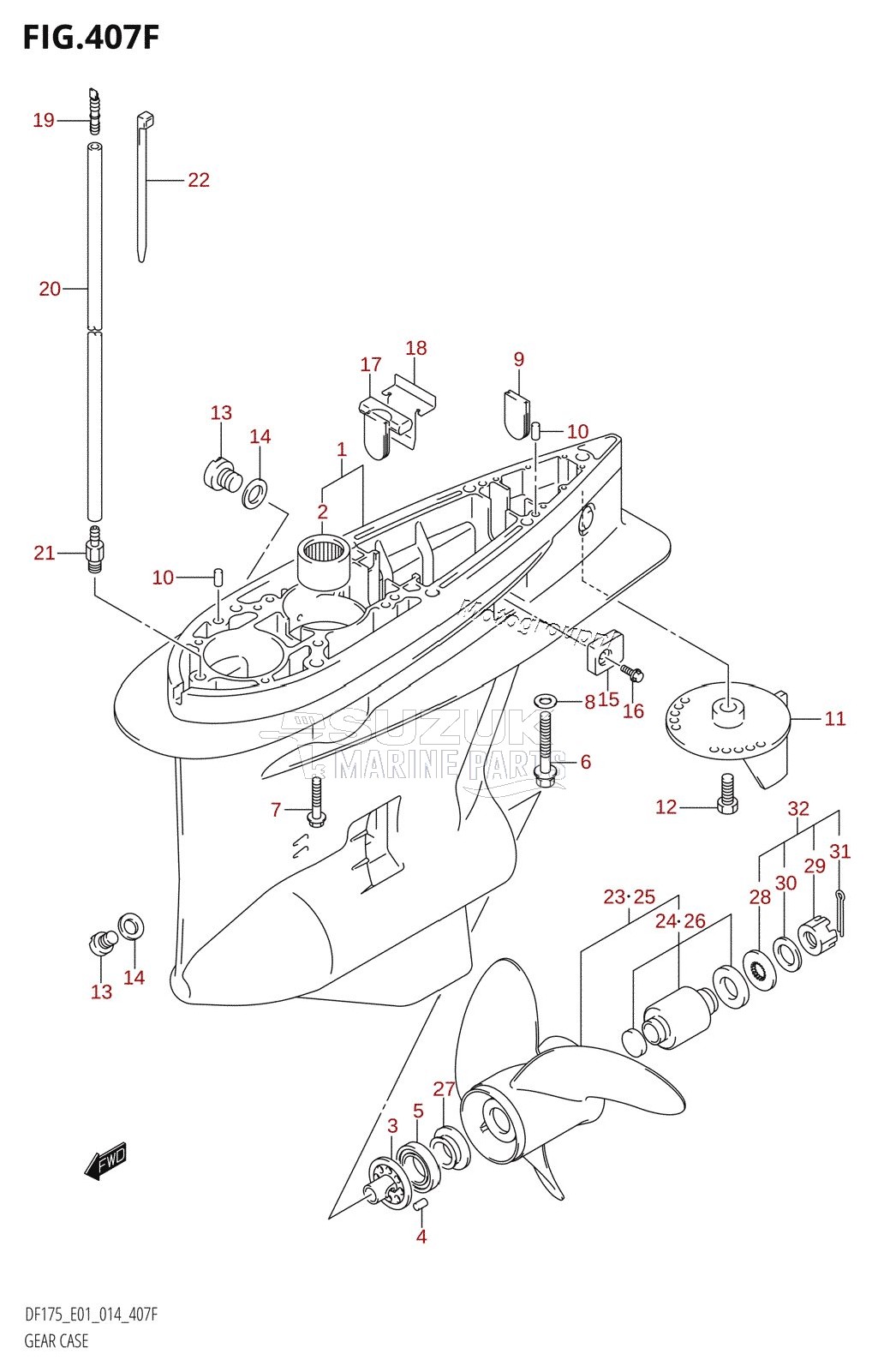 GEAR CASE (DF150Z:E40)