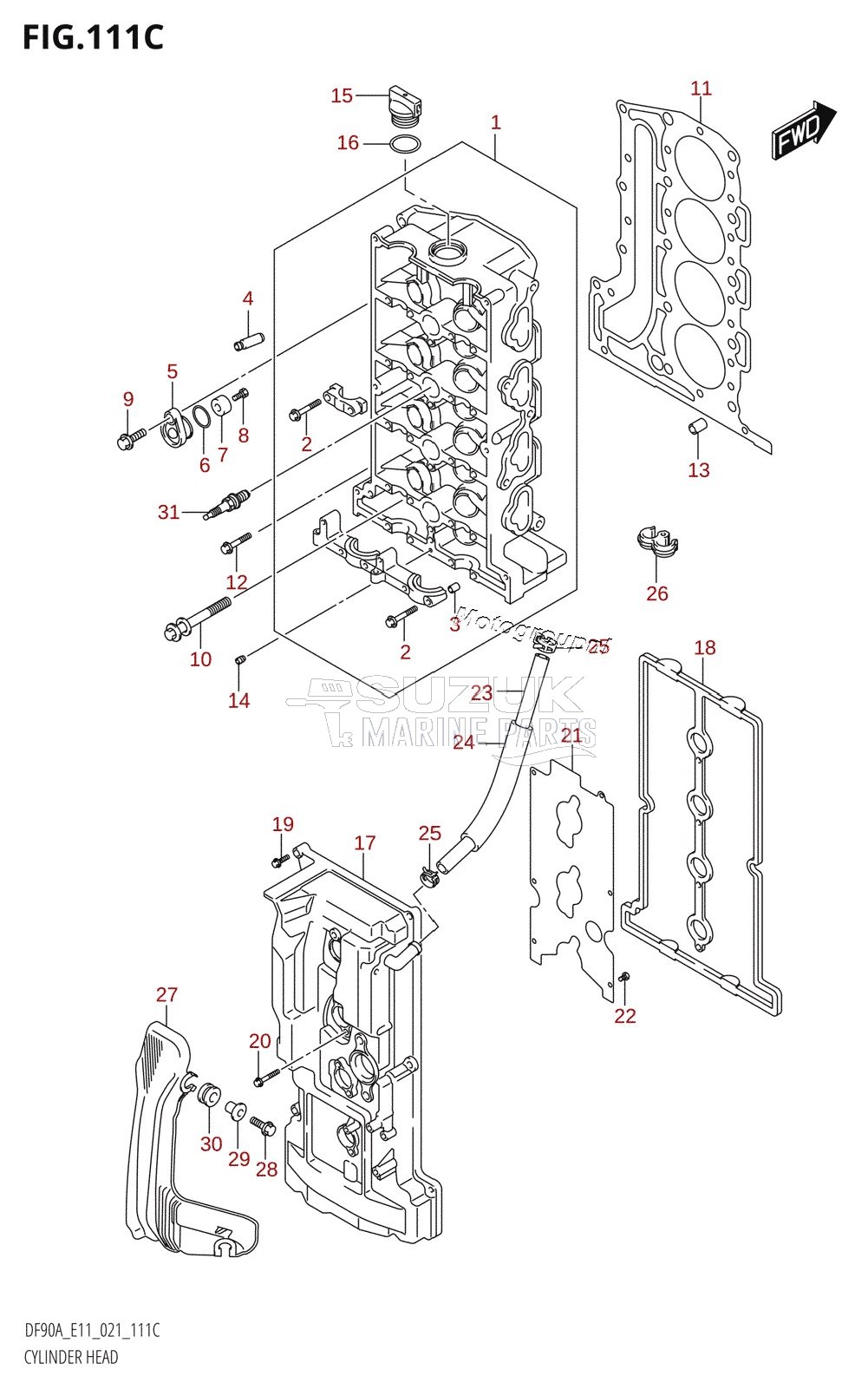 CYLINDER HEAD (DF90AWQH,DF100B)