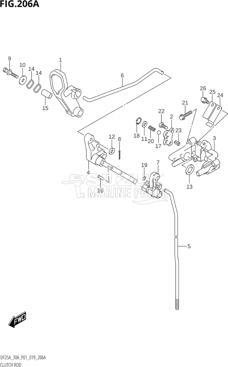 CLUTCH ROD (DF25A,DF25ATH,DF30A,DF30ATH)