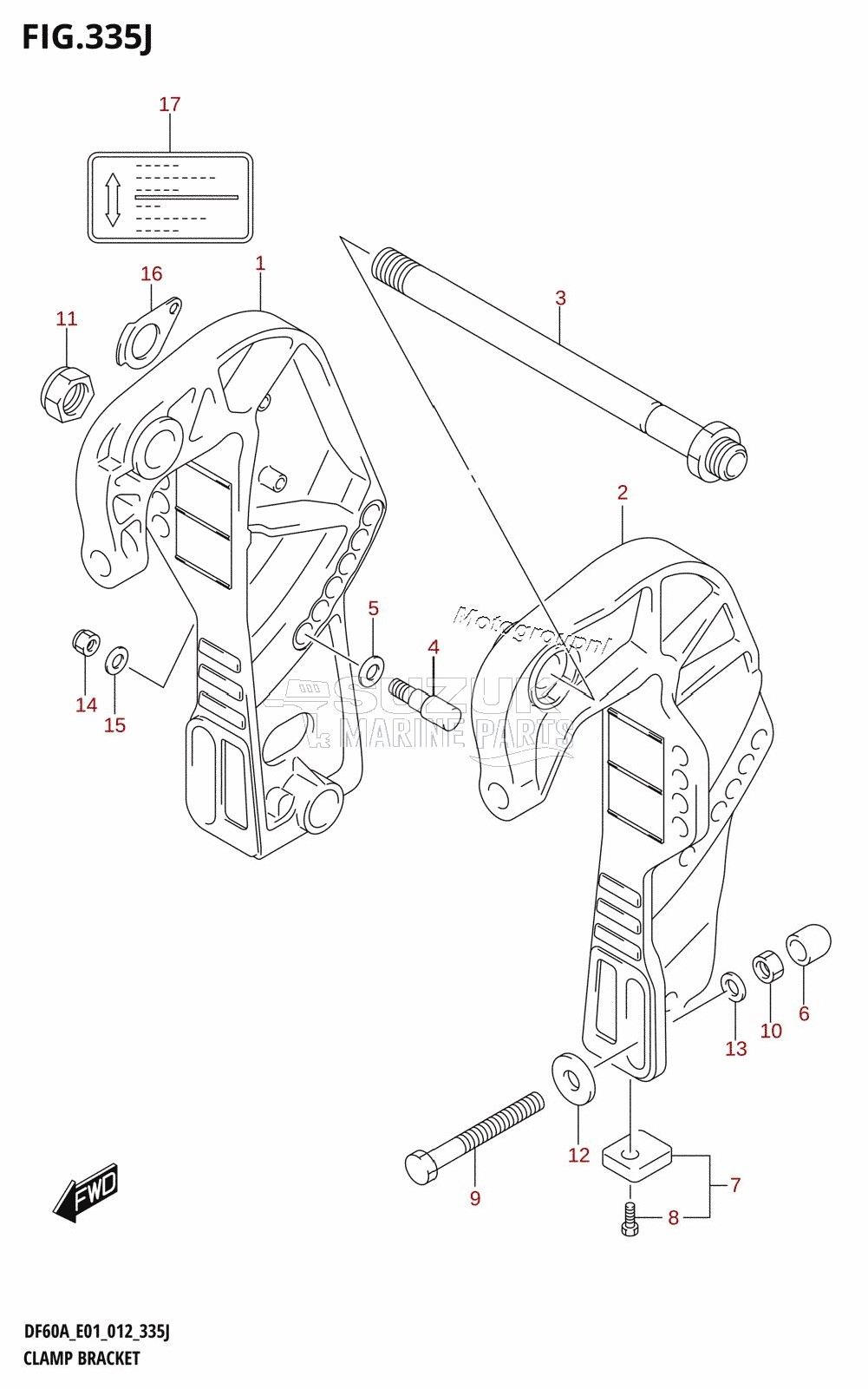 CLAMP BRACKET (DF60AQH:E40)