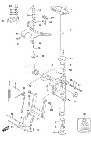 Outboard DF 9.9A drawing Swivel Bracket - Non-Remote Control