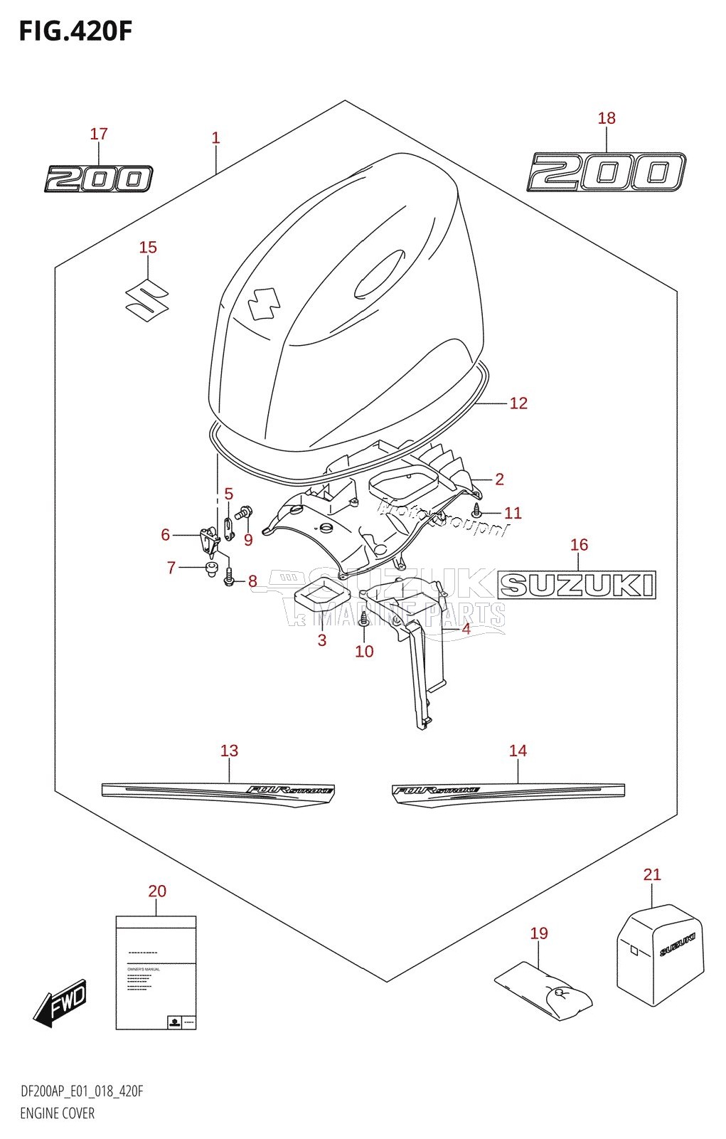 ENGINE COVER (DF200AP:E40)