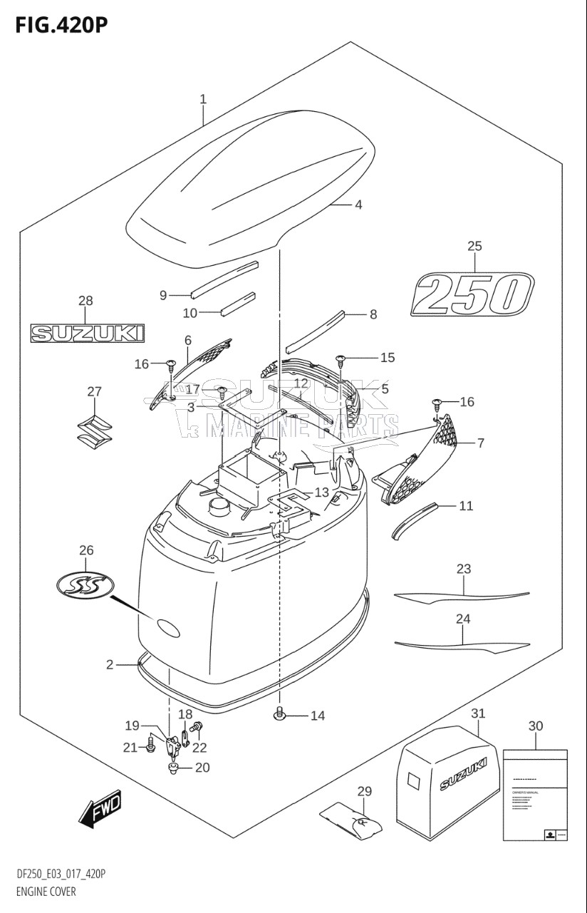 ENGINE COVER (DF250ST:E03)