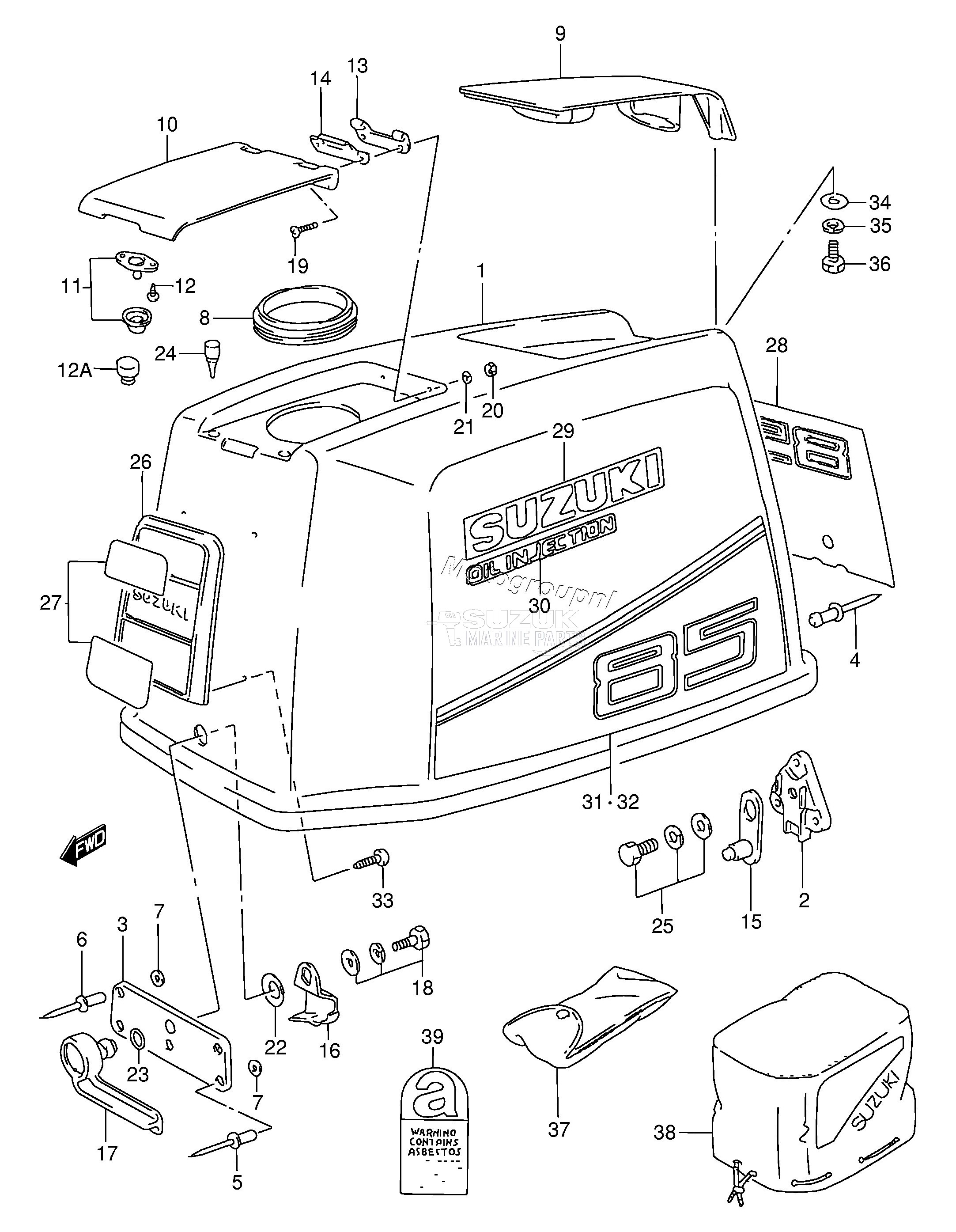 ENGINE COVER (DT85TC /​ MODEL:89~94)