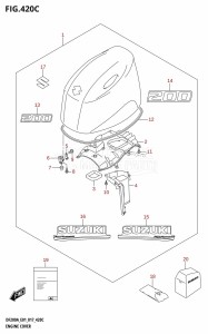 DF200A From 20003F-710001 (E01 E40)  2017 drawing ENGINE COVER (DF200AT:E40)