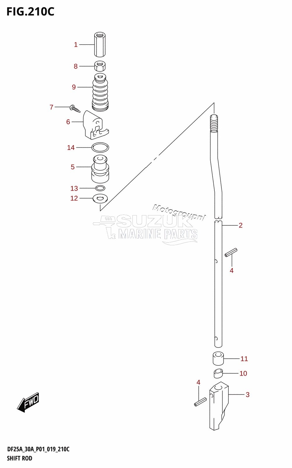 SHIFT ROD (DF30AQ)